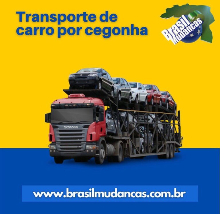 Cegonha transportando veículo em mudança interestadual